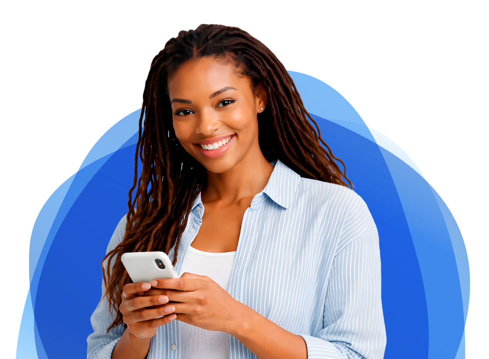 Mulher a usar smartphone